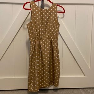 J. Crew Tan Polka Dot Dress. Size 4.